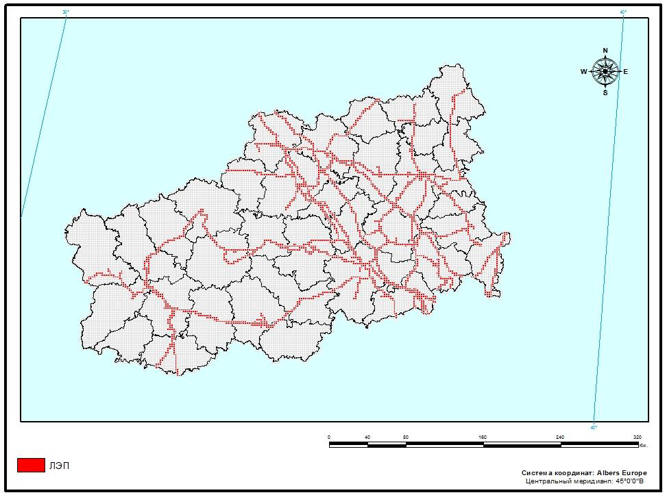 Схема лэп тверской области